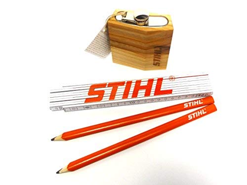 Preisvergleich Produktbild Stihl Zollstock, 2 Stück Zimmermannsbleistifte, Flachmann