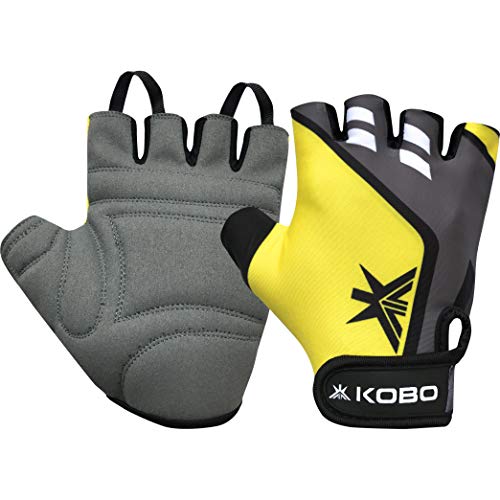 Kobo Leather Wtg-28 Weight Lifting Gym Gloves Hand Protector for Fitness Training (Multicolour)