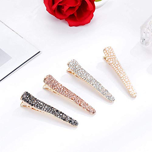 Miao Jin 12 Pcs Rhinestone Pearls Alligator Hair Clips Duckbill Hairpins thumb #2