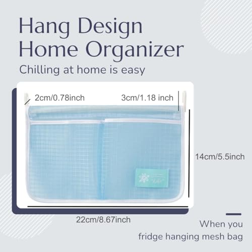 MOLANLY 2 piece Refrigerator Door Organizer Set Fridge Hanging Mesh Bag for Kitchen Storage Bag Household Sundries Sorting Bag Used to Refrigerator Side Door Storage Small Objects Containers