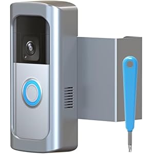 Anti-Theft RingDoorbell Video Doorbell Mount, NO-Drill Mounting Bracket Compatible with Video Doorbell 2/ (2020 Release)/ Battery Doorbell Plus/Pro Wireless, Kits for Houses, Apartment(Silver)