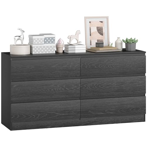 HOMCOM Cómoda 6 Cajones Cómoda Dormitorio