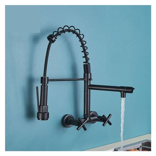 Mitigeur de cuisine avec douchette à ressort et commande d'eau chaude froide