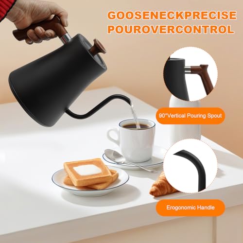 Hervidor Eléctrico Gooseneck 1200W 0.24 Gal 110V Negro miniatura 4