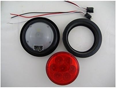 United Pacific 4" Round Red 7 LED Trailer Truck Brake Stop Turn Tail Light Kits/Red Lens