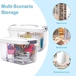 SIBAO Stackable Plastic Storage Bins with Lids and Handle,8 Packs 5.5 Quart Clear Buckle-Up Storage Box , Organizer Bins for Classroom,Home,Pantry, Office - Image 3