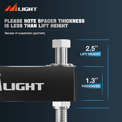Image of Nilight 2.5 inch Front Leveling Lift Kit for Chevy Silverado 1500, Tahoe, Suburban, Avalanche, GMC Sierra 1500, Yukon XL1500 2007-2026 2WD /4WD, Suspension Strut Spacers, Raise Front End for Towing /Hauling