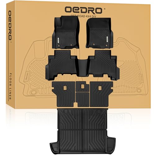 OEDRO Floor Mats Cargo Liner Fit for 2013-2024 Toyota 4Runner 5-Seater Custom Fit TPE All Weather Floor Liners Trunk Mat with Backrest Mat for 4Runner Accessories Car Mat Full Set Black