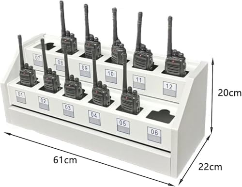 Handheld Radio Holder Tool Storage Cabinet,Walkie Talkie Holder Universal Radio Case, Two Way Radio Holder Universal Multi Grids Walkie Talkies nizer, Wall Mounted Microphone Hang(Size:61*22*20cm)