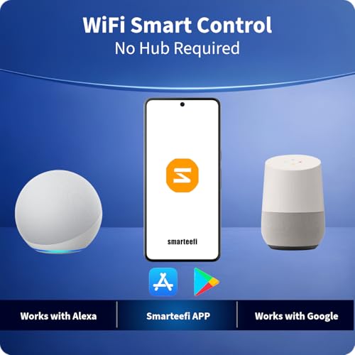Image of Smarteefi WiFi Glass Touch Smart Switch Board| Toughened Glass | 5 Ports (3 Switch + 1 Regulator + 1 Socket)| Guaranteed Schedules| Compatible with Alexa, Google Home (White, FT41-6M-220mmx90mmx40mm)