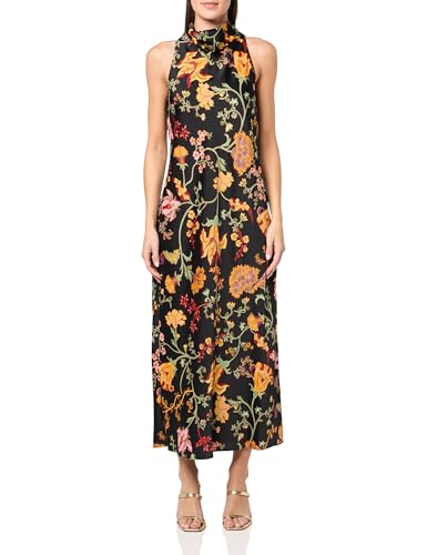 Anne Klein Damen Cowl Neck Midi Lässiges Kleid, Anne Black Multi, 32