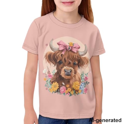 Image of Novelty 3D Graphic T Shirts for Kids Crew Neck Funny Animal Print Short Sleeve Girls Tshirts 3-16 Years