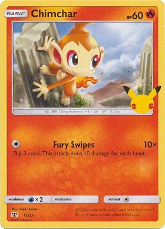 ポケモンカード ポケカ　ヒコザル ミニカード Amazon.co.jp: ポケモン カードゲーム ポケモン25周年記念カード 12/25