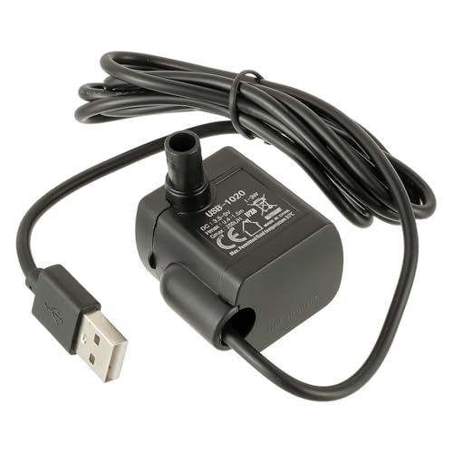 JAMHER Cat Water Fountain Pump Mini fish tank pump Crafts Plant Micro Water Pump Pet Water Fountain Pump Replacement Pump USB-1020 3.5-9V,Black