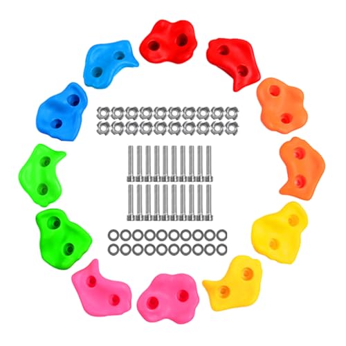 itrimaka Climbing Holds for Kids, Rock Climbing Holds, 12 Kids Climbing Wall Set With Mounting Screws and Hardware, Climbing Exercise Accessories