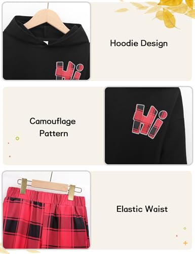 Boys Clothes Long Sleeve Hooded Sweatshirt Top Camouflage Sweatpants Fall Winter Kid Outfits Set 6-14T