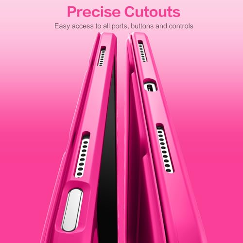 Image of Wenlaty Compatible with iPad (A16) 11th Generation Case 11 Inch 2025, for iPad 10th Generation Case 10.9 Inch 2022 with Pencil Holder, Trifold Stand Protective Clear Back Shell, Auto Wake /Sleep, Rose