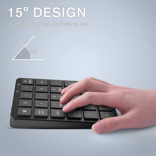 Pinkcat Bluetooth Number Pad, 28 Keys Aluminum Rechargeable Wireless Numeric Keypad thumb #2