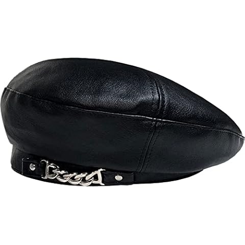 Fopytu Women's PU Leather Beret Hat Cover