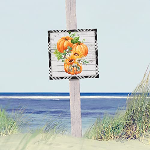 Plaque decorative automne Happy Fall Y'all pour masquer porte abimee - 6