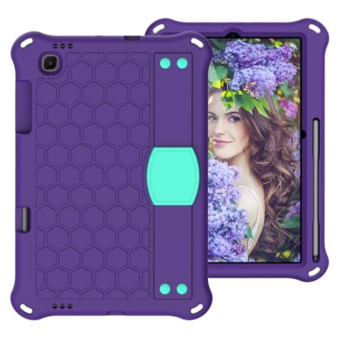 Coque Samsung S6 Lite 2024 antichoc étui enfant P620 P625 violet turquoise avec support