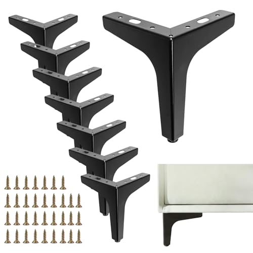 DBALL 8 Piezas Patas para Muebles Metalicas Patas para Sofas Triangulares de Metal Patas para Mesas con Tornillos DIY Patas para Sofá Armarios Aparador Mesita de Noche Camas (15CM)
