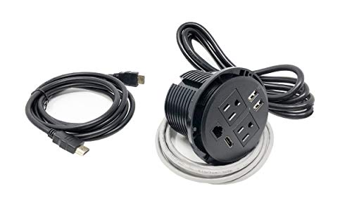 UL Listed Power Plug in-Desk Power Center Table Top Grommet Furniture Power Data