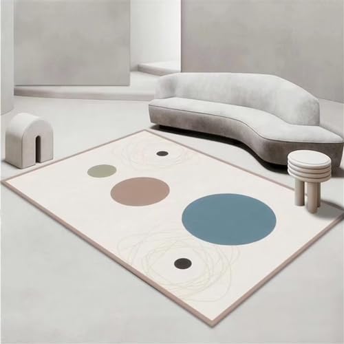 Tapis enfant fille bleu pour chambre cocooning aux motifs géométriques - 2