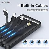 Portable Charger 40000mAh Power Bank with 4 Built-in Cables, 5 Outputs & 3 Inputs, Travel Essentials with Flashlight, USB C Battery Pack for iPhone 16 15 14 13 12 11, Android Charger, iPad Tablet - Image 2