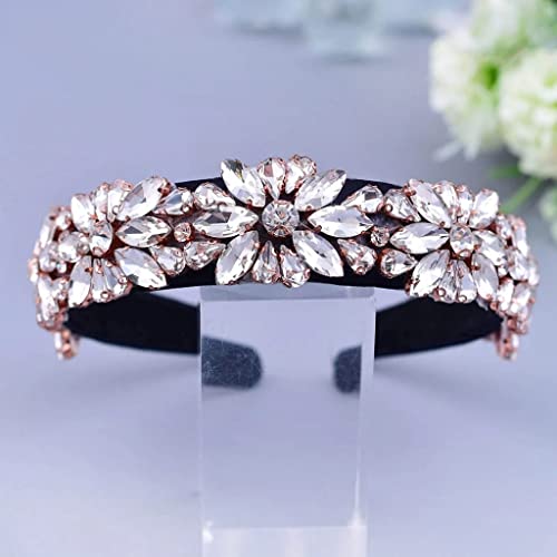 NXYJD Novias Rhiestone Diadema Accesorios for el cabello Tocado Fiesta Headhoop Cover