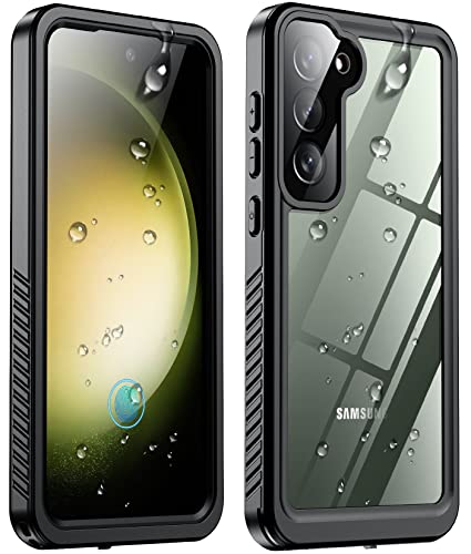 SPIDERCASE for Samsung Galaxy S23 Plus Case Waterproof, Built-in Screen Protector Full Body Protective Dustproof Dropproof Heavy Duty Shockproof IP68 Underwater Case for S23 Plus 5G 6.6inch(Black)