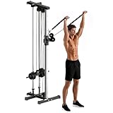 SPORTNOW Stazione per bodybuilding a parete, stazione a doppia carrucola regolabile in 15 posizioni, macchina per trazioni al petto, LAT pulldown, parte superiore del corpo, allenamento, casa,