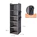 BOOMIBOO Hanging Closet Organize and Shelves，5-Hanging Shelf with 2 Side Pockets，Storage Foldable （2 Pack ，Grey）