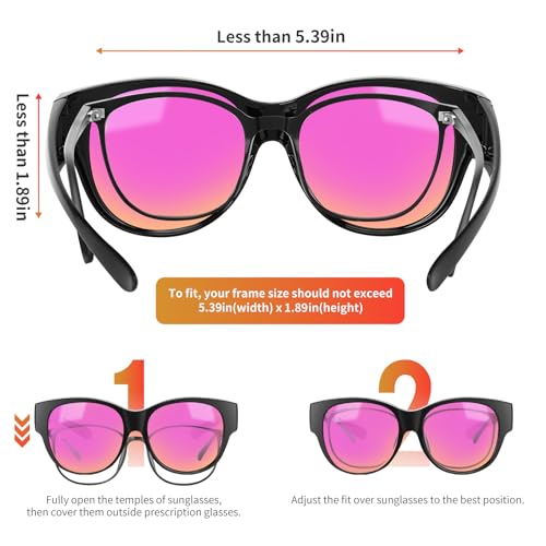 Image of GEGURI Polarized Sunglasses Fit Over Glasses for Men Women, Oversized Square Sun Glasses UV400 Protection Shades