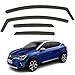 Produktbild AirFlux: 4 Stück Windabweiser, kompatibel mit Renault Captur MK2 2020-2025, Stylish, Exclusive, Dark Smoke, Selbstklebend