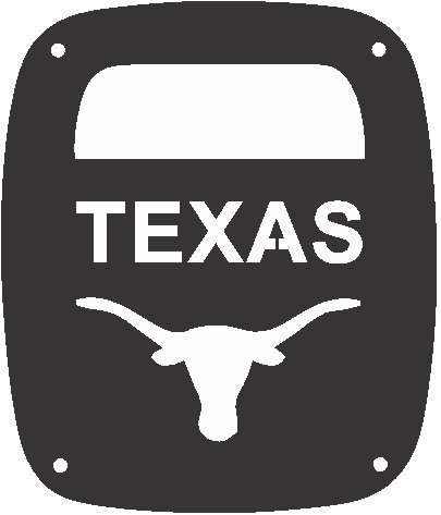 JeepTails Texas Longhorn Tail lamp Light Covers Compatible with Jeep Wrangler TJ and YJ - Black - Set of 2