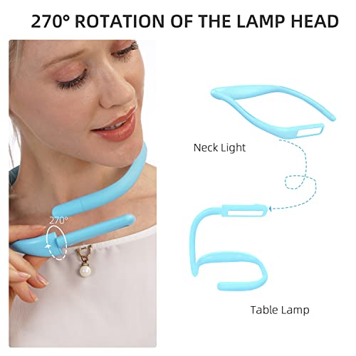 Image of Neck Reading Light for Bed Adjustable: Bendable Arms 2-Pack Blue