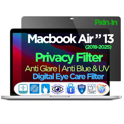 Image of Pxin 13 Inch Macbook Air (2018-2025) Eye Comfort Shield with Adv Privacy | Anti-Glare | No UV | Anti Blue | Magnetic /Pro Version | Laptop Privacy Filte