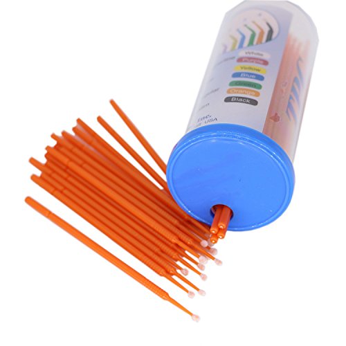100 Pieces Dental Disposable Product Dental Micro Applicator Brush Bendable Regular Orange image 2