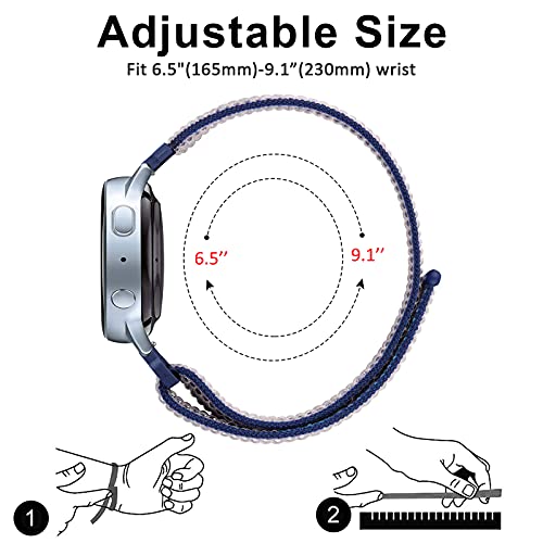 2 Pack Nylon Bands For Amazfit Gts 4 / Gts 4 Mini / Gts 3 / Gts2 / Gts 2E / Gts 2 Mini, 20Mm Quick Release Soft Breathable Sport Replacement Watch Strap For Amazfit Bip 3 Pro / Bip 3 / Bip U Pro/Bip/Bip Lite/Bip S/Bip S Lite/Bip U (Midnight Blue+Seashell) #TOP3