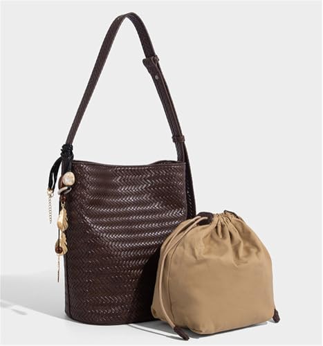 Women's Small Woven Bucket Bag Retro Luxury Shoulder Purse Crossbody Hobo Handbag Woven Tote Bag Underarm Bucket Handbag 20253