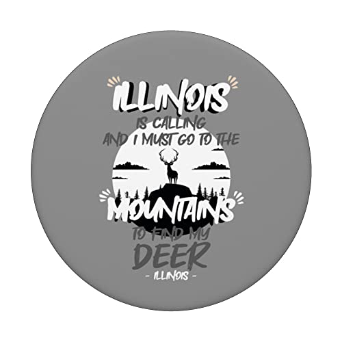 I Must Go Mountains Find Sunset Light Illinois Deer Hunting PopSockets Swappable PopGrip, Black - Image 3
