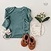 Wallaby Kids Extra Tall Knotted Baby Gown, Super Soft Viscose from Bamboo Newborn Sleeper for Baby Girl and Boy (Sage, 0-3 months)