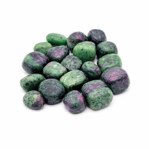 Image of Ruby-Ziosite Tumble Stone | 50 gm Tumbled Gemstones | Reiki Healing Stones | Home Decor Pebbles | Aquarium Gravel | Garden & Table Dcor
