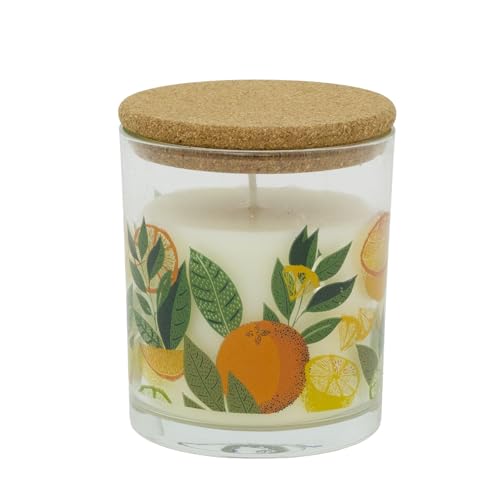 Citrus Zest Scented Candle | Fresh Citrus Fragrance in Glass Jar with Cork Lid | Decorative Candle ~ Fragrance Varies