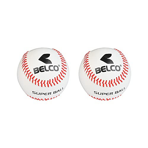 Image of BELCO SPORTS Baseball, Competition Grade Baseball Ball Official Size (Leather Baseball Pack of 2), White