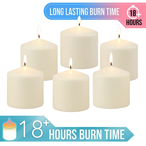 Stonebriar 18 Hour Long Burning Unscented Pillar Candles, 3X3, Ivory #TOP4