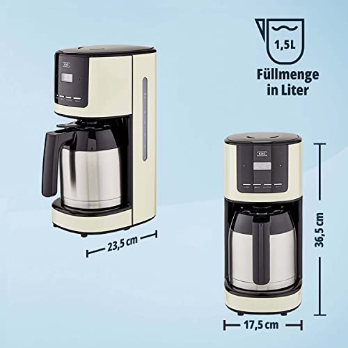 KHG Kaffeemaschine TKA-182 (CE) aus Metall/Kunststoff in creme/schwarz/silber, Kapazität für 12 Tassen, mit Edelstahl… – Bild 8