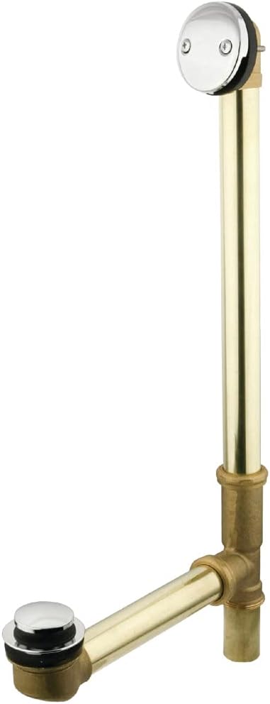 Kingston Brass DTT2202 Tip-Toe Bath Tub Drain and Overflow, Polished Brass