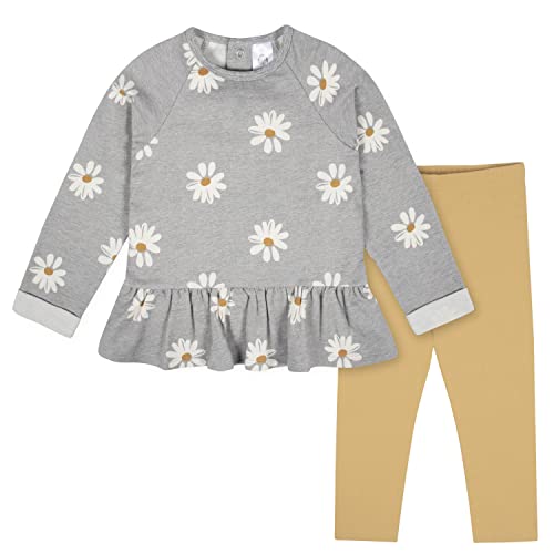 Image of Gerber Baby Girls' Toddler 2-Piece Peplum Waist Top & Legging Set